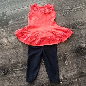 Peach top with jeggings